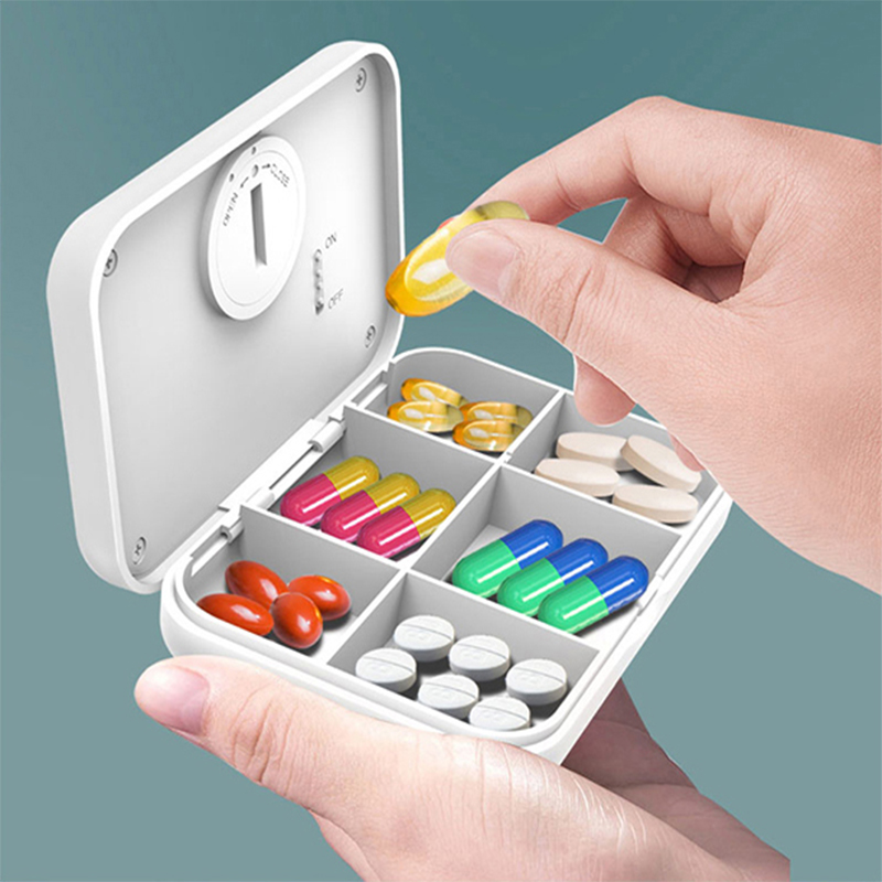WP1320 VSON NEW Design Travel Size Portable Plastic Smart Reminder 7 Days Pill Box working with APP 